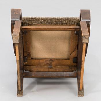 CARL-JOHAN BOMAN, Fåtölj, "Flexibla stolen",  N. Bomans Ångsnickeri Åbo. 1930-tal.