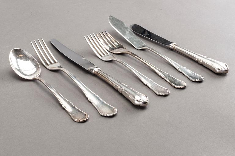 BESTICKUPPSÄTTNING, silver samt nysilver, 56+36 delar, modell "Rådhus", WN, Lidköping 1900-talets mitt.