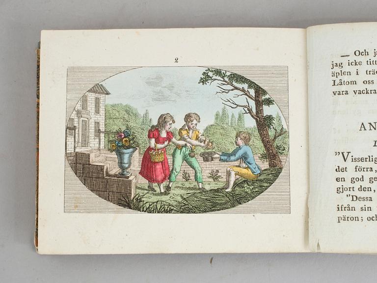 G.A.SILVERSTOLPE, Barnspegeln, med 16 handkolorerade kopparstick, Stockholm 1823.