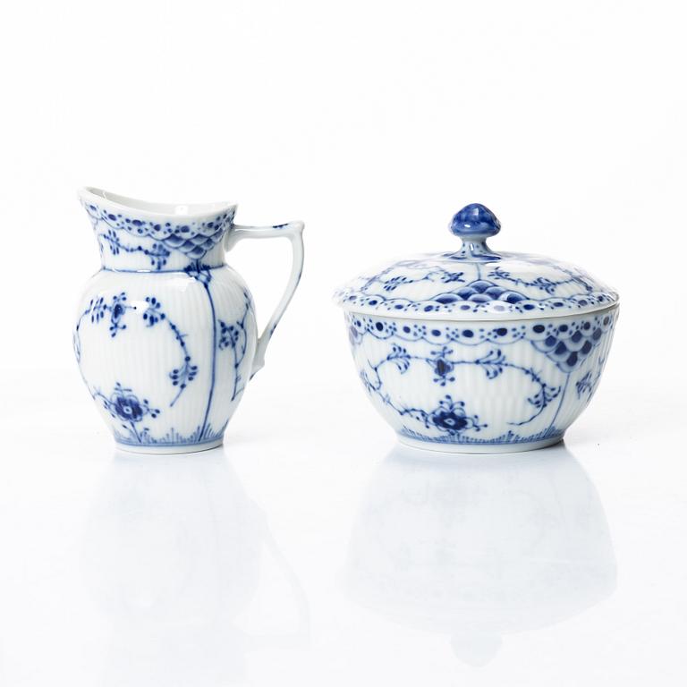 Royal Copenhagen, a 32-piece 'Blue Fluted Half Lace' coffee service, Denmark.