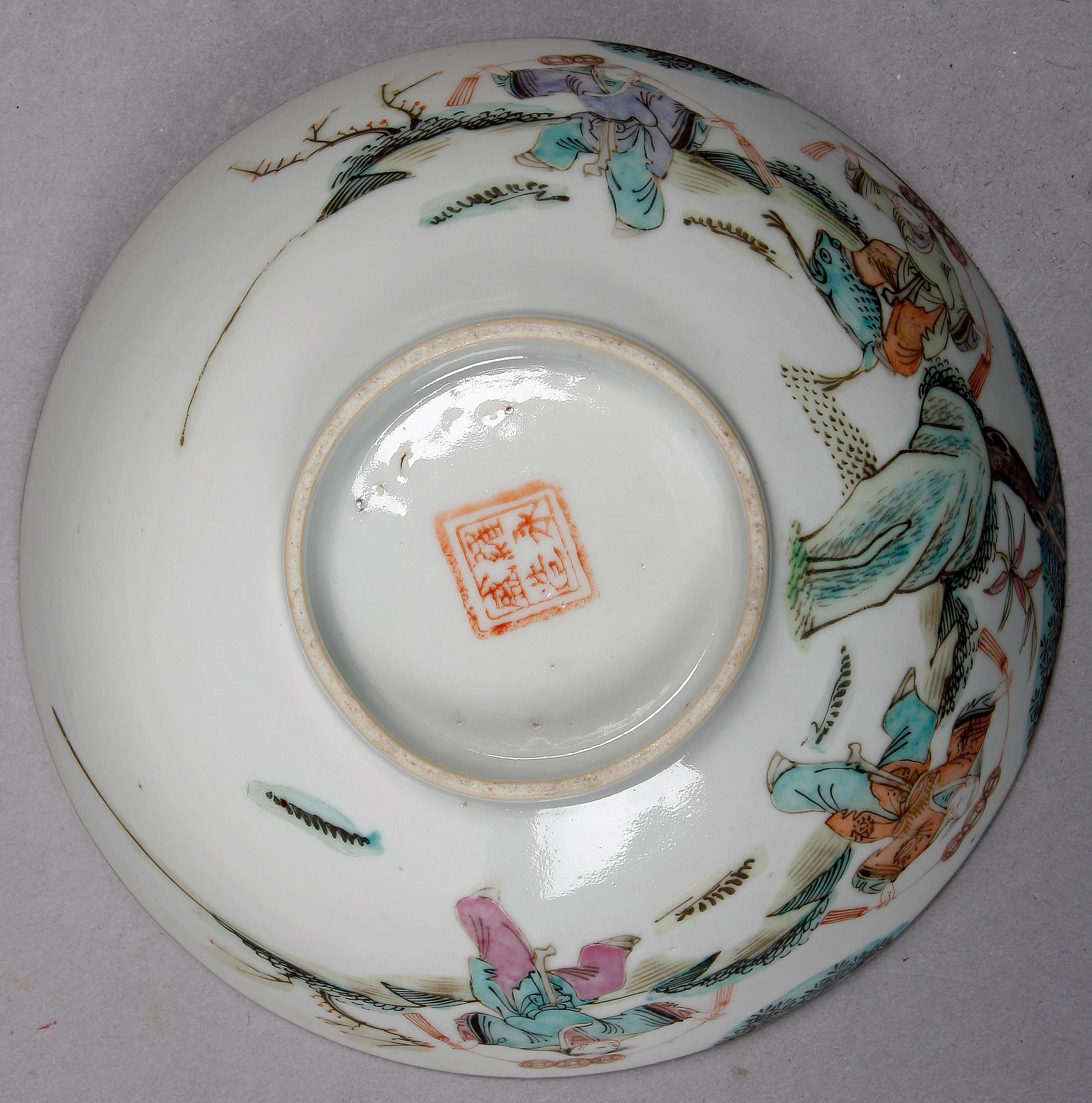 SKÅLAR, 3 st. Porslin, Kina, 1700/1800-tal.