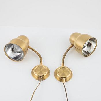 Wall lamps, a pair, EWÅ, Värnamo, Sweden 1970s.