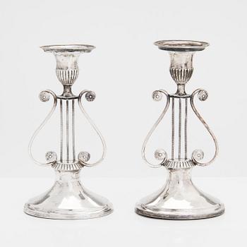 A pair of Empire silver candlesticks, maker's mark of Gabriel Gustaf Liliefelt,  Tampere 1825.