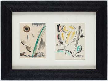 Agnes Cleve, water colours, 2 framed together, 1916-17, signed.