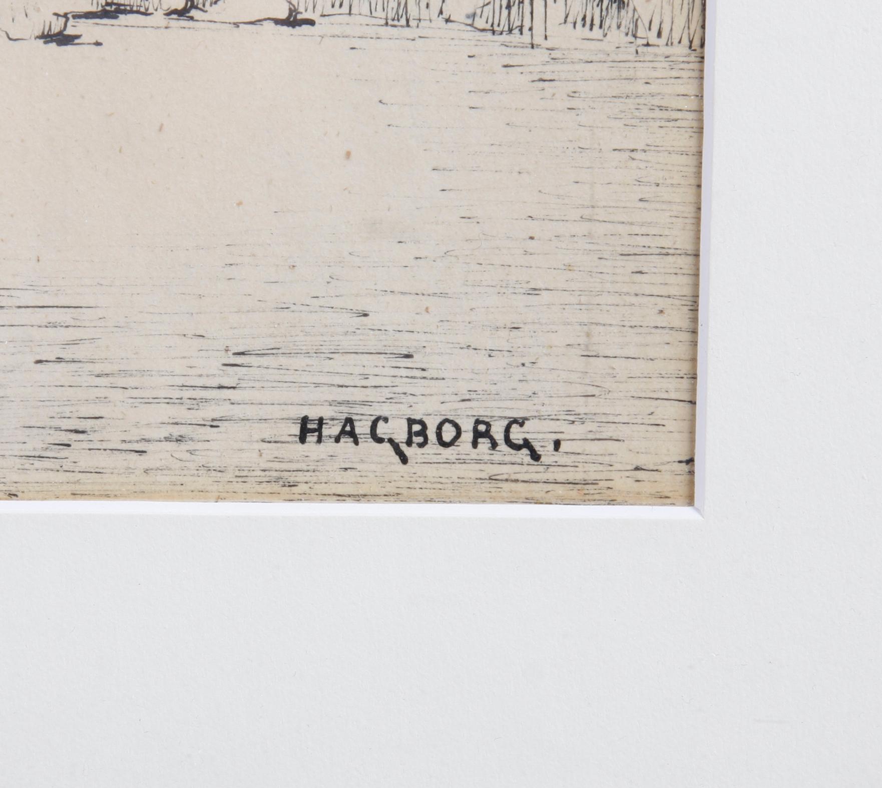 HAGBORG, AUGUST, tusch, sign.