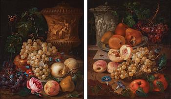 610. Johann Nepomuk Mayrhofer, Fruit Still life, a pair.