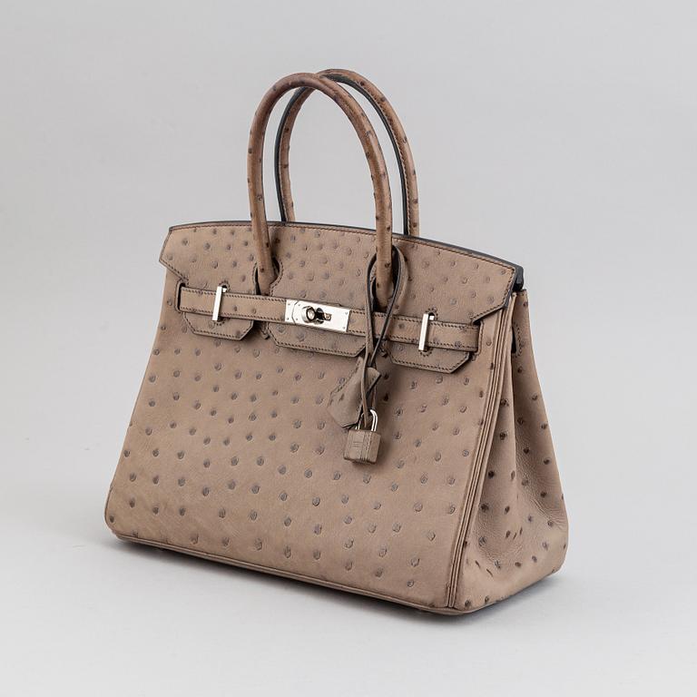 HERMÈS, väska, "Birkin 30", ostrich 2013.