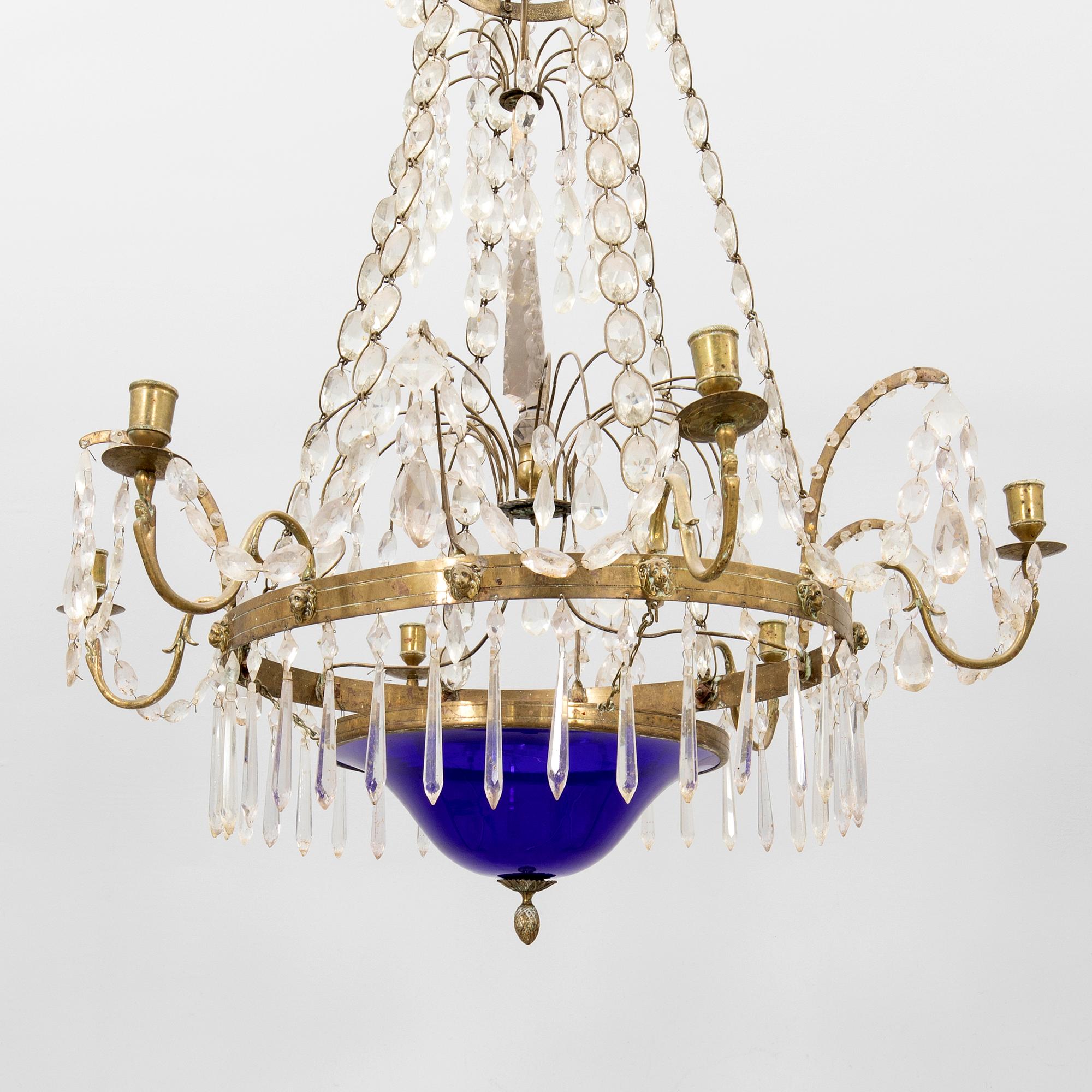 Chandelier in the Gustavian style, circa 1900.