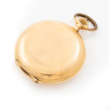 Pocket watch, hunter, 18K gold, 53 mm.