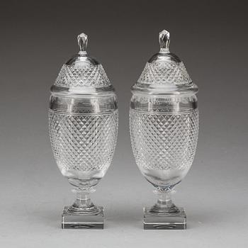 POKALER, ett par, glas, "Kent", Kosta, 1900-tal.