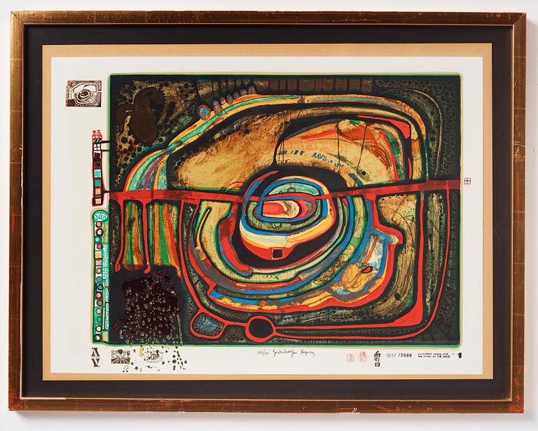 Friedensreich Hundertwasser, "Look at it on a rainy day (The Regentag portfolio)".