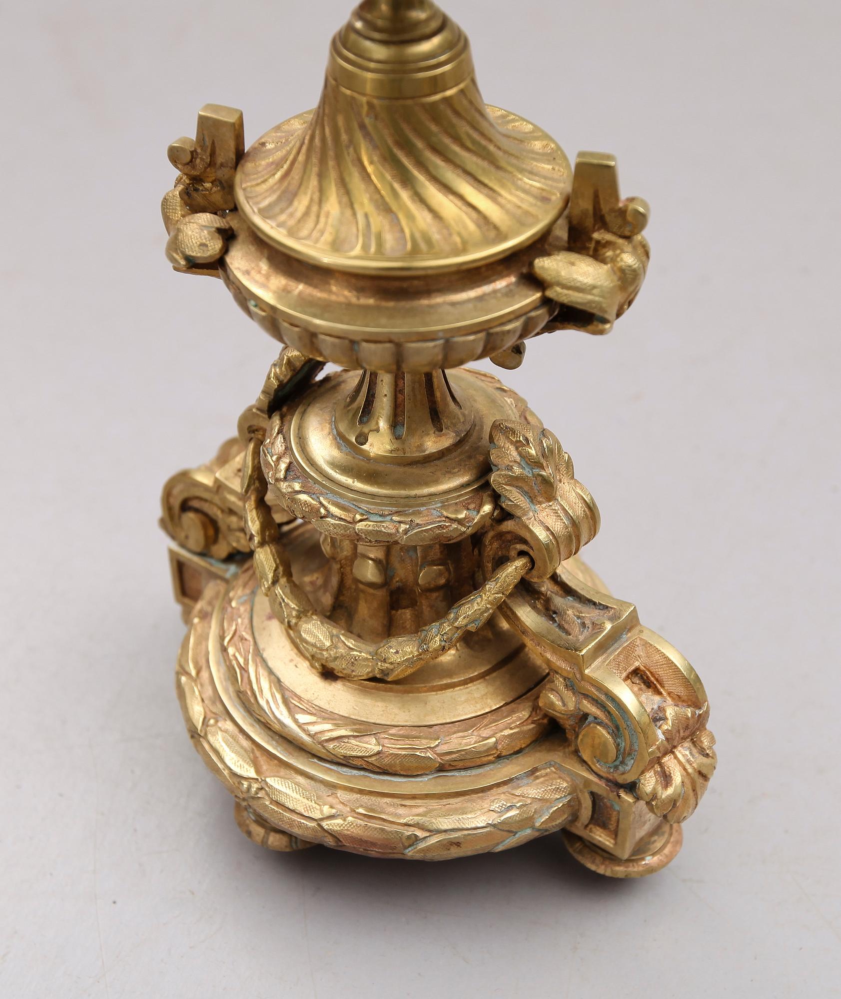 KANDELABRAR, 1 par, Louis Seizestil, Frankrike, 1800-/1900-tal.