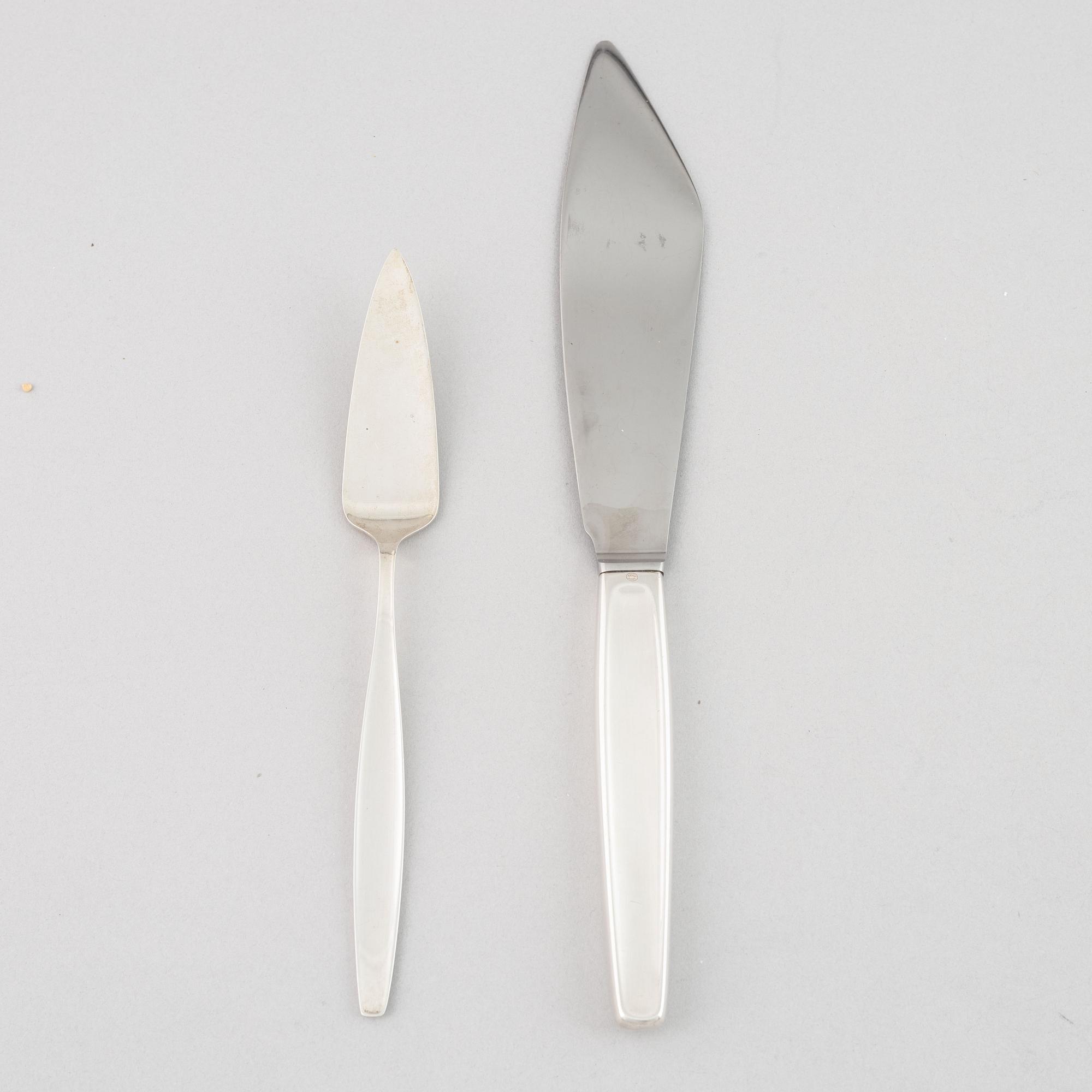 Tias Eckhoff, cutlery set, 99 pieces, sterling silver, "Cypress", Georg Jensen, Denmark.