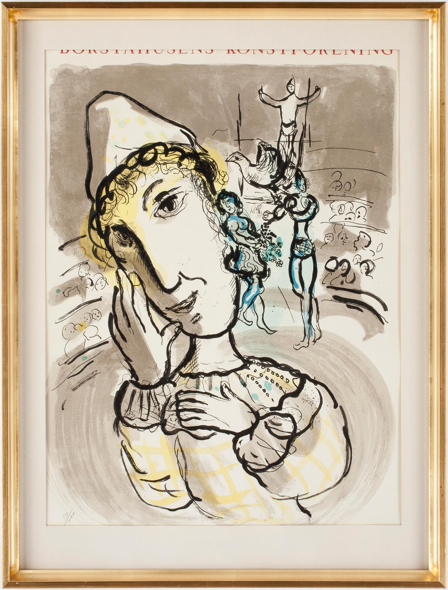 MARC CHAGALL, efter, affisch, numr 130/1000.