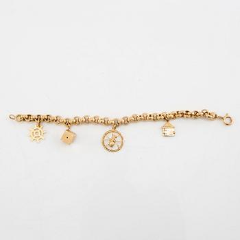 Bracelet with charms 18K gold, Vicenza Italy.