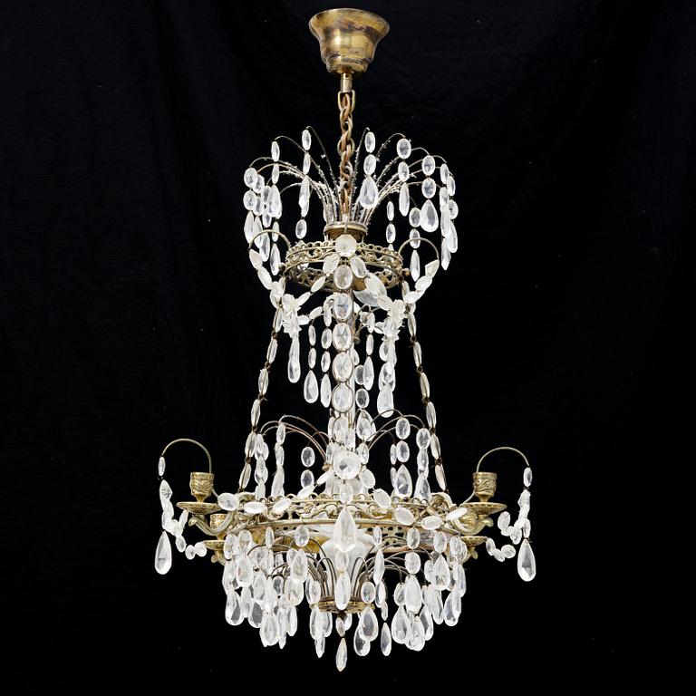 A Gustavian style chandelier, mid-20th Century.