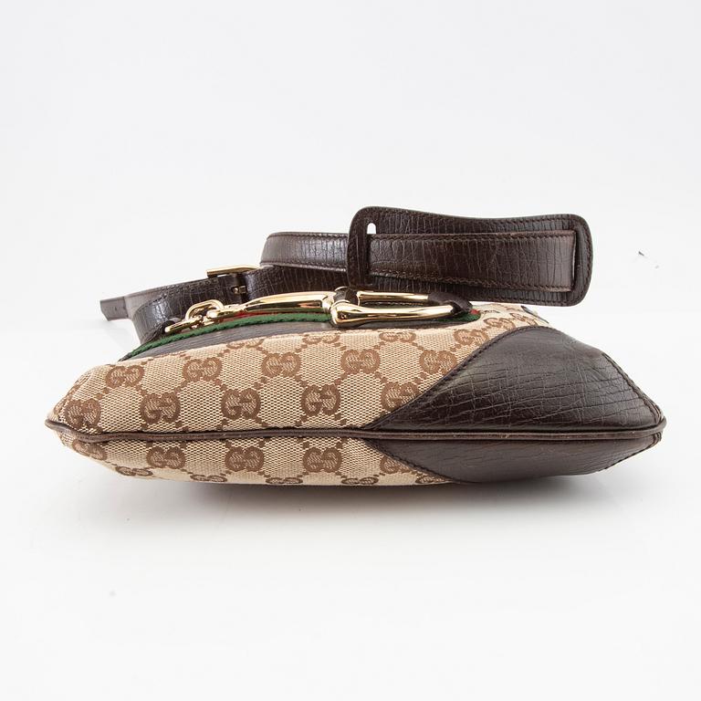Gucci, axelremsväska Horsebit Canvas Sherry Line.