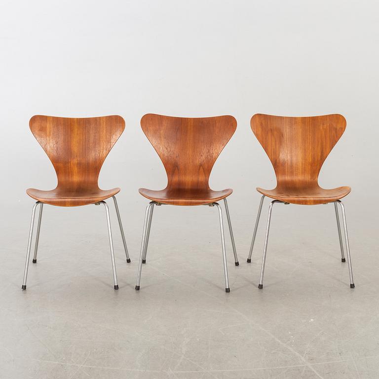 ARNE JACOBSEN, stolar 6 st "Sjuan för Fritz Hansen Danmark sent 1900-tal.