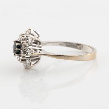 Sapphire and brilliant cut diamond ring.