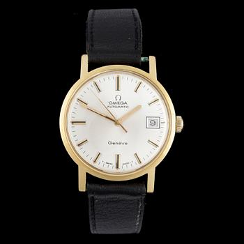 ARMBANDSUR, herr, 14K guld, Omega, automatisk, 1970-tal. Total vikt ca 44 gram.