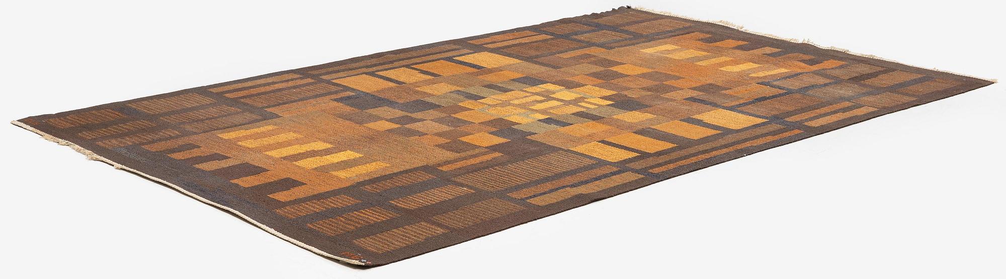 Margareta Grandin-Nettles, matta, 'Citrin', rölakan, ca 303 x 183 cm, signerad GLH MG.