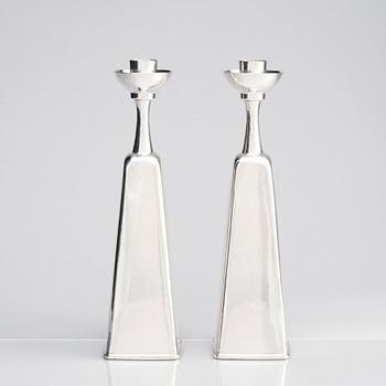 Claës Giertta, a pair of silver candlesticks, Stockholm 1961.