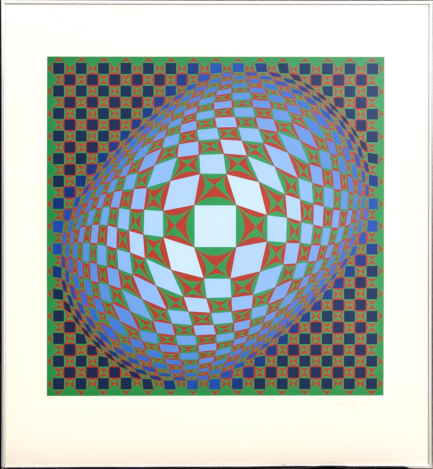 VICTOR VASARELY, färgserigrafi, "Vilag" 1975, signerad och numrerad 26/275.