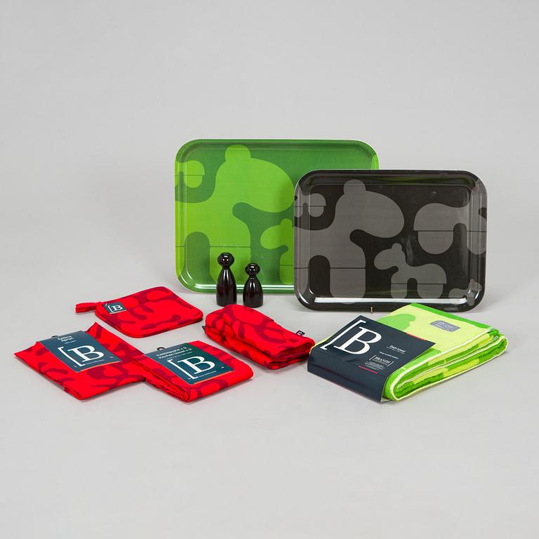 Eero Aarnio, erä kodintuotteita, 10 kpl, eri valmistajia.