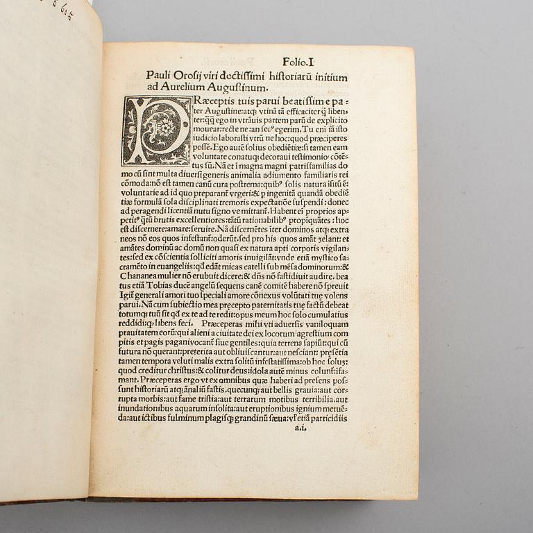 BOOK, Early Paris edition of Orosius, 1510.