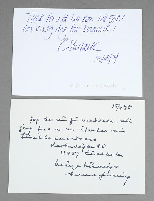 PARTI AUTOGRAFER, 31 st, bla Christiaan Barnard, Anton Nilsson Amathea-mannen, Liv Ullman.