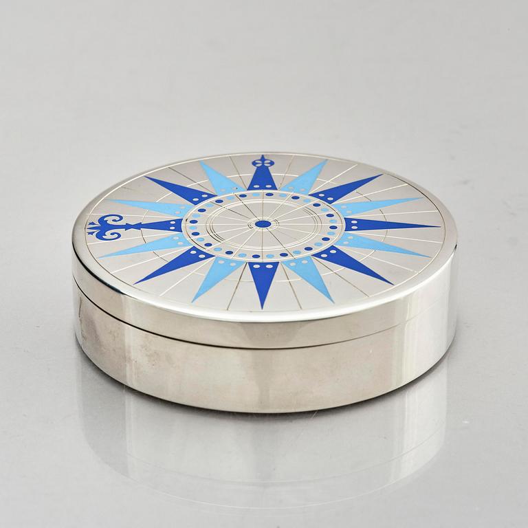 A Danish sterling silver box with lid, designed by Erik Herløw, company Anton Michelsen, Copenhagen ca 1950s.
