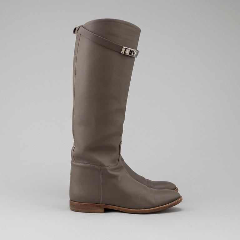 HERMÈS, "Jumping leather riding boots", 2013, size 38.