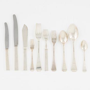 A Swedish Silver Cutlery, model 'Victoria', CG Hallberg, Stockholm 1917.
