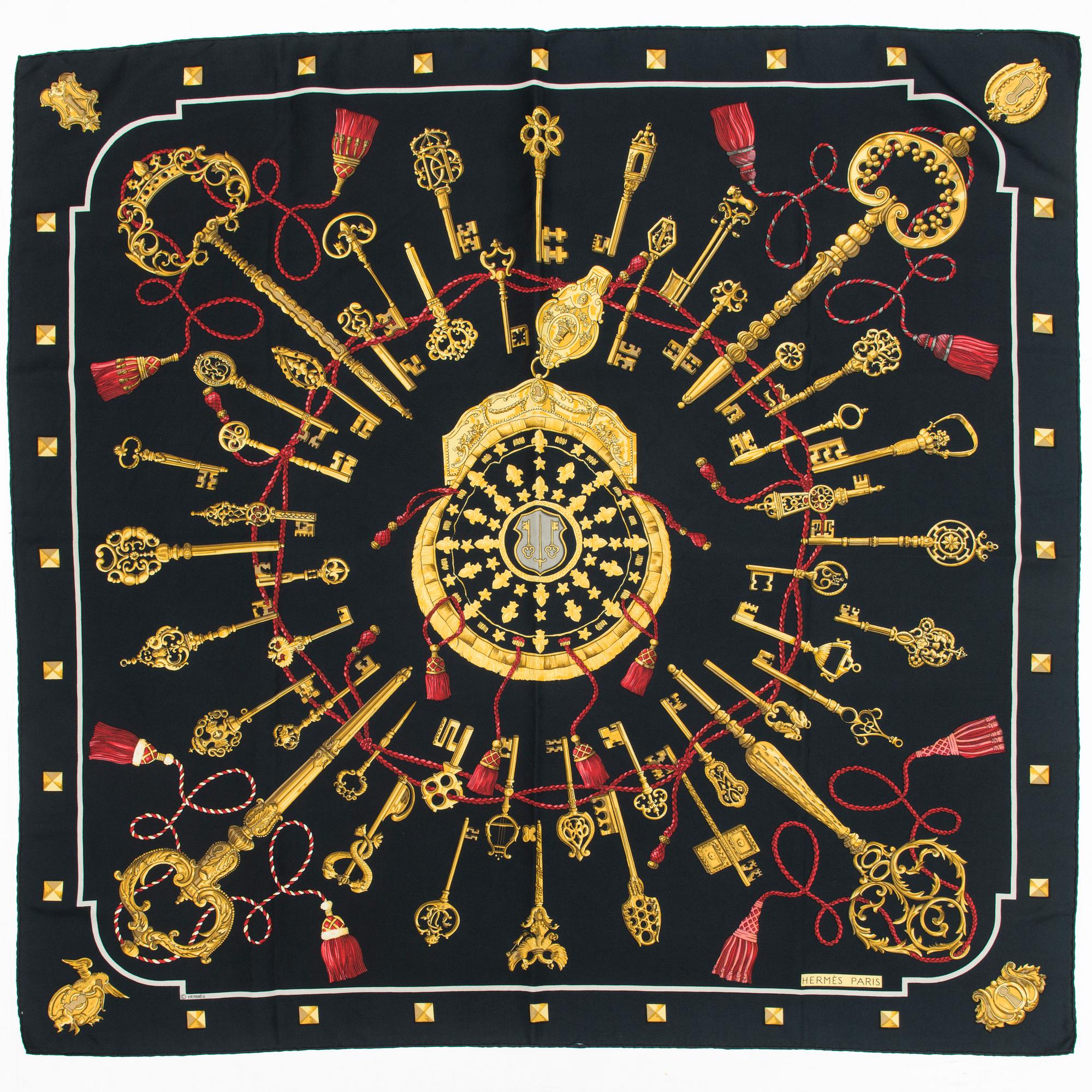 HERMÈS, "Les Clefs", scarf.