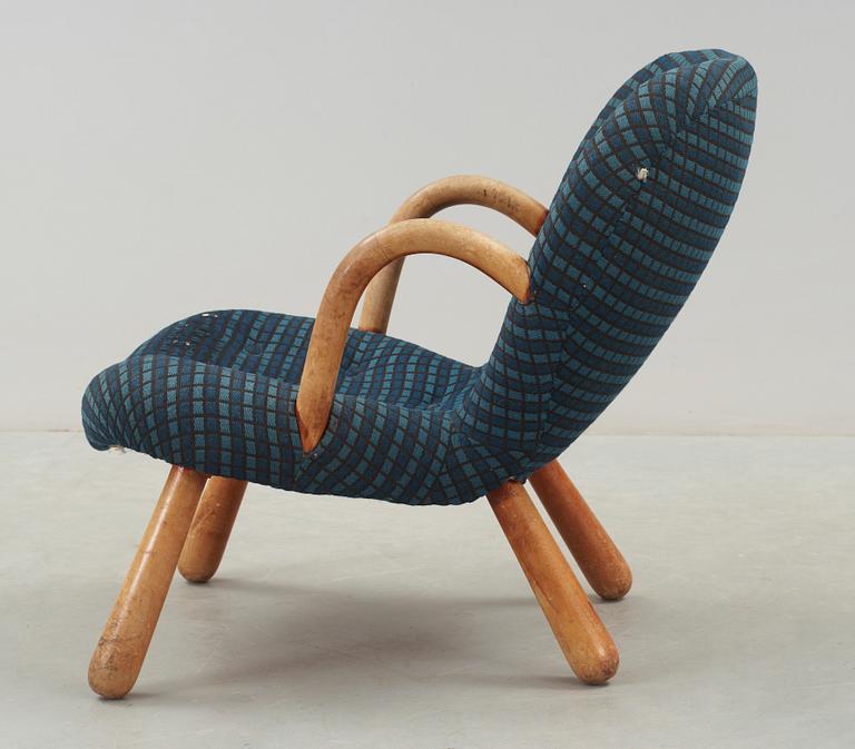 FÅTÖLJ, "Clam Chair" / "Muslinge", Philip Arctander, tillskriven, 1940/50-tal.