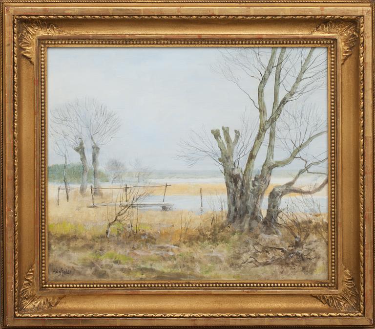 ROBERT HÖGFELDT, olja på pannå, signerad.