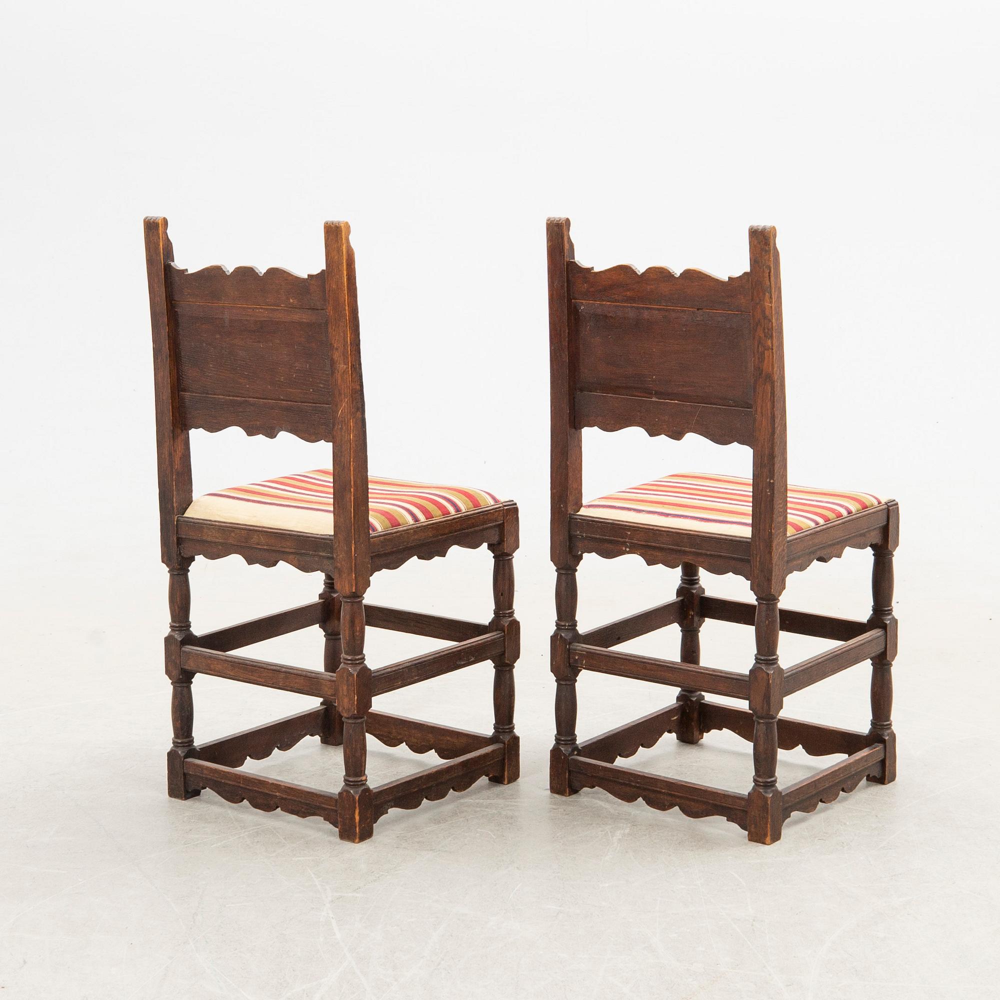 Chairs a pair Renaissance style early 20th century.