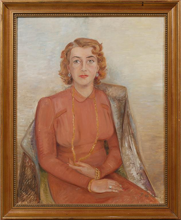 ZOIA KRUKOVSKYA LAGERKRANS, olja på pannå, signerad.