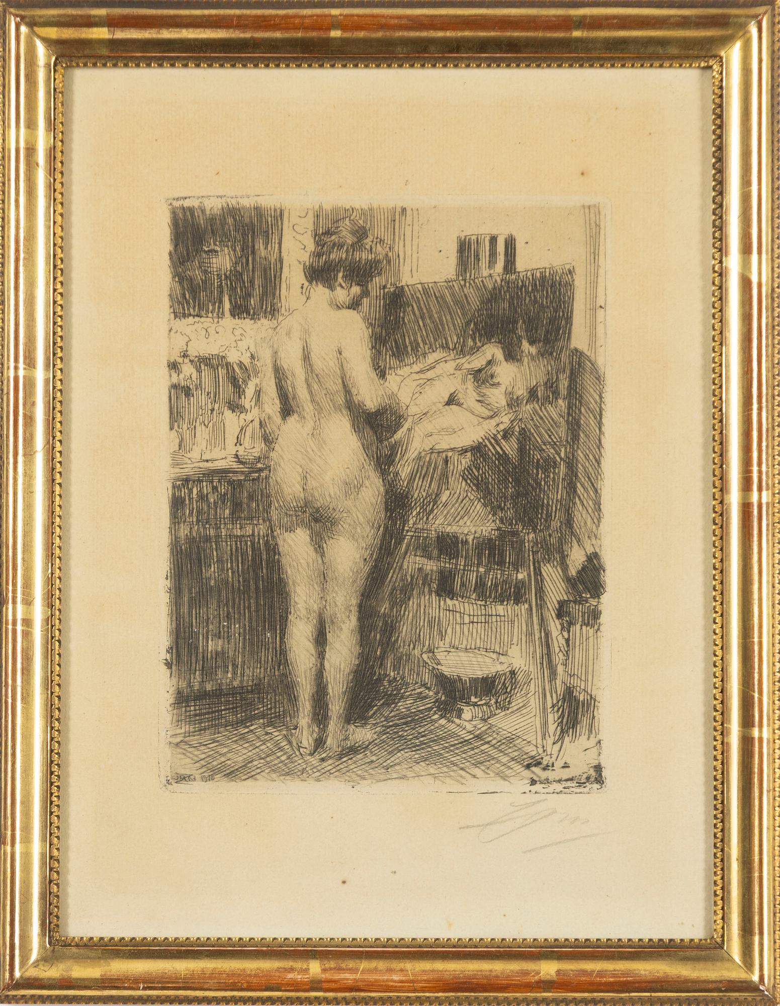 Anders Zorn, "Modell framför tavla".