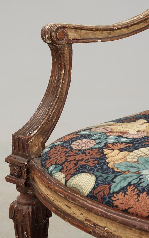 FÅTÖLJ, troligen Italien, Louis XVI-stil, 1800-tal.