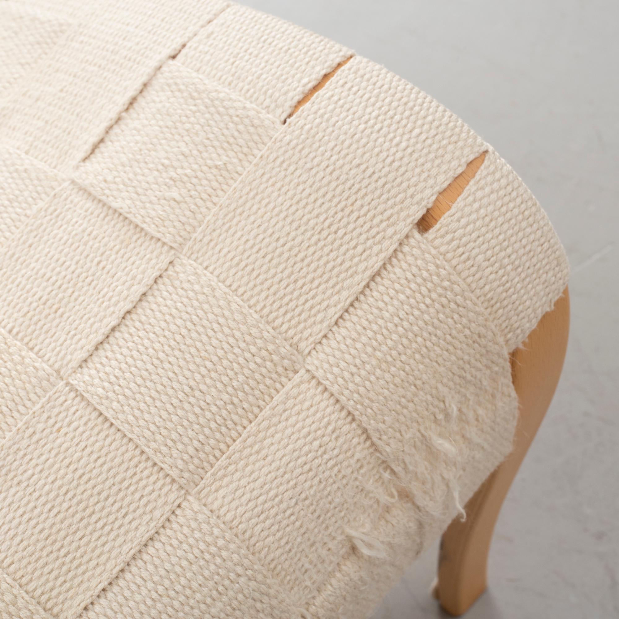 Bruno Mathsson, an armchair with footstool, 'Miranda', Bruno Mathsson International, Värnamo 1998.