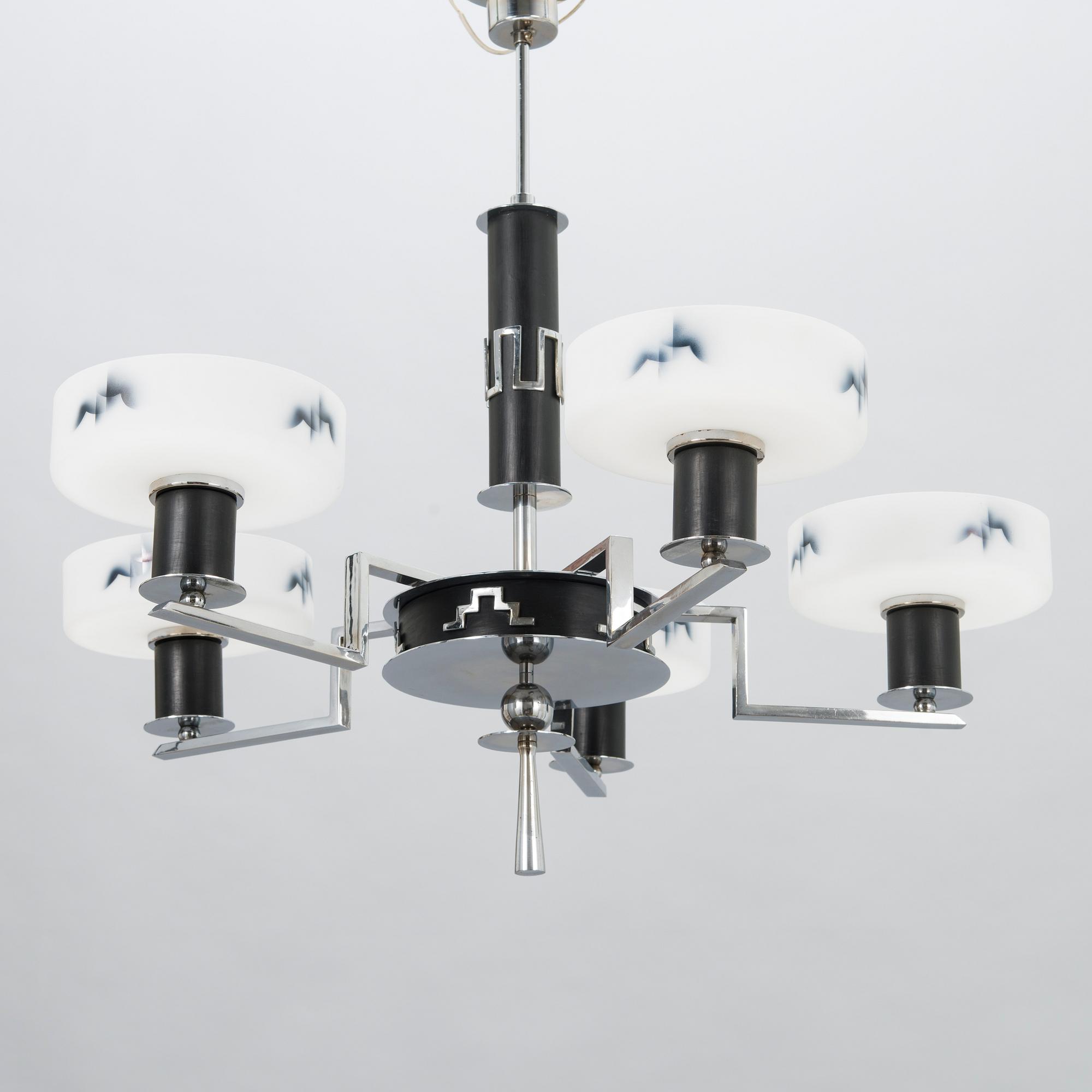 An art déco style  ceiling light from the first half of the 20th Century.