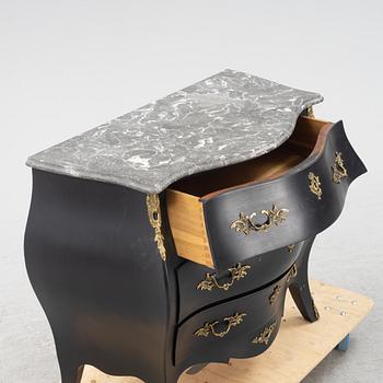 A painted Rococo style chest of drawers, mid 20th Century.