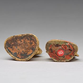 Two gilt copper alloy figures of deities, Tibeto-Chinese, 19th Century.