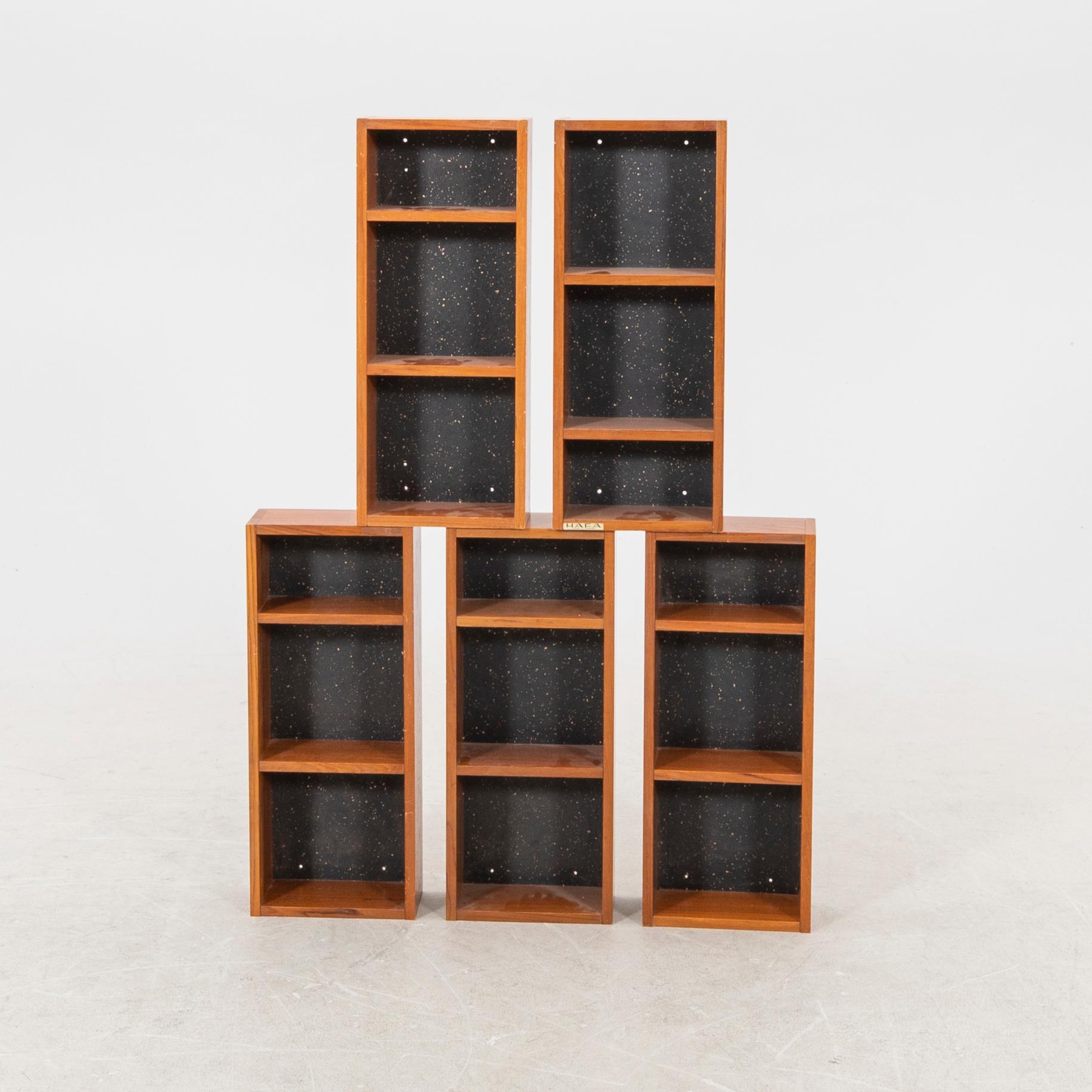 Vägghyllor 5 st Hafa 1900-talets andra hälft.