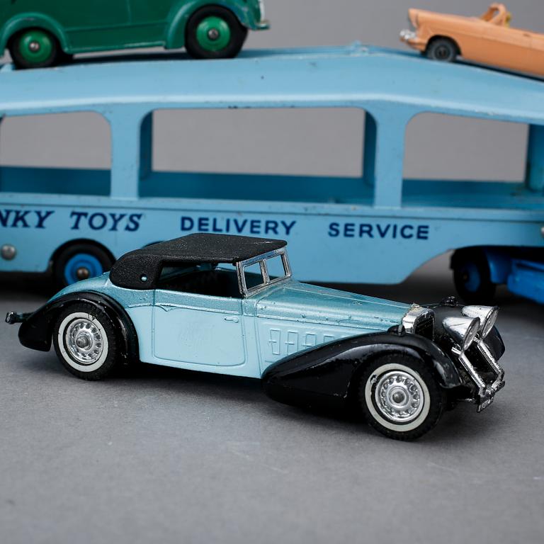 PARTI LEKSAKER, 10st, bla Dinky Supertoys Bedford Meccano Ltd., Matchbox, Techno, England, 1900-tal.