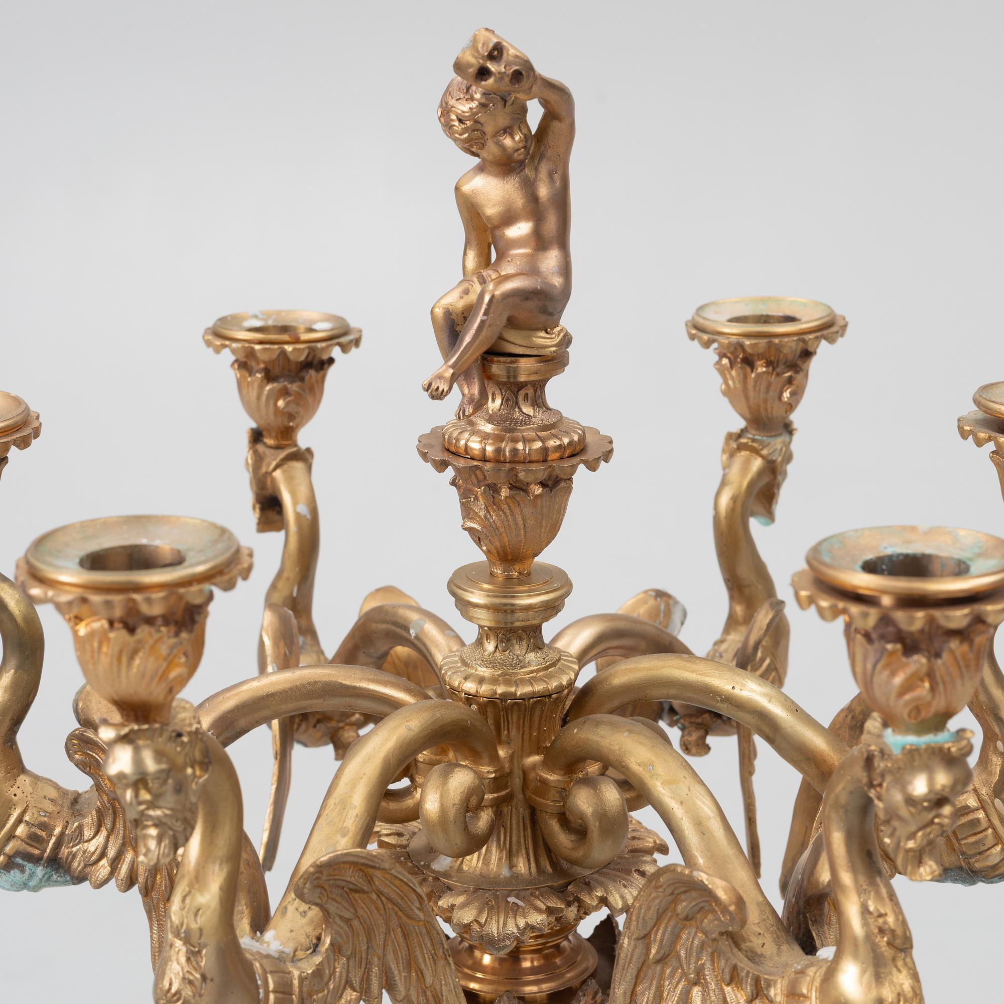 Kandelabrar, ett par, empirestil, 1900-tal.