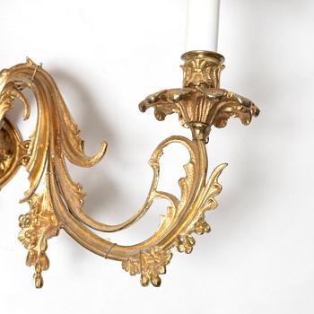 Wall sconces, a pair, circa 1900.