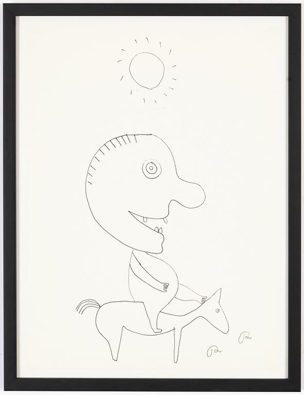 Roger Risberg, indian ink drawing, signed. Executed in 2008.