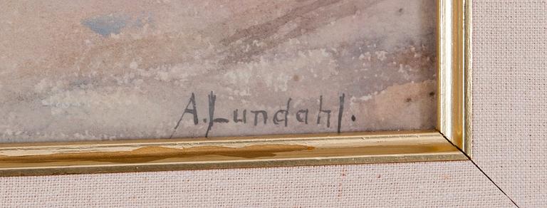 AMELIE LUNDAHL, akvarell, signerad.